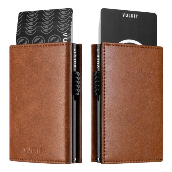 VC302- Side Slider Mechanism, with/without Back Zipper Pocket, Magnetic Strip Closure Tri-fold Wallet - Emporium Shop
